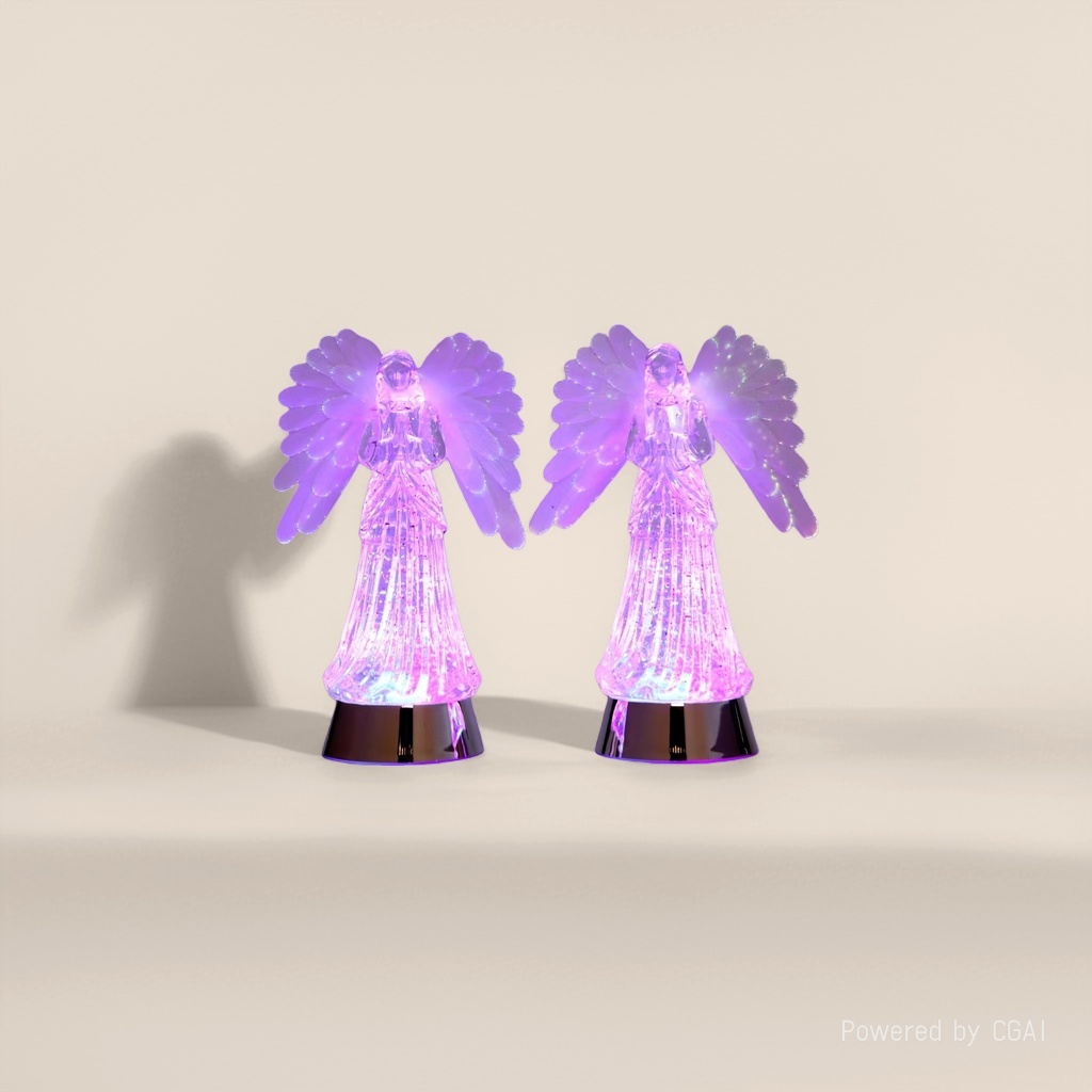 Seven-color luminous angel acrylic night light, small night light, Christmas festival decoration, table ornament, festival decoration Specification image