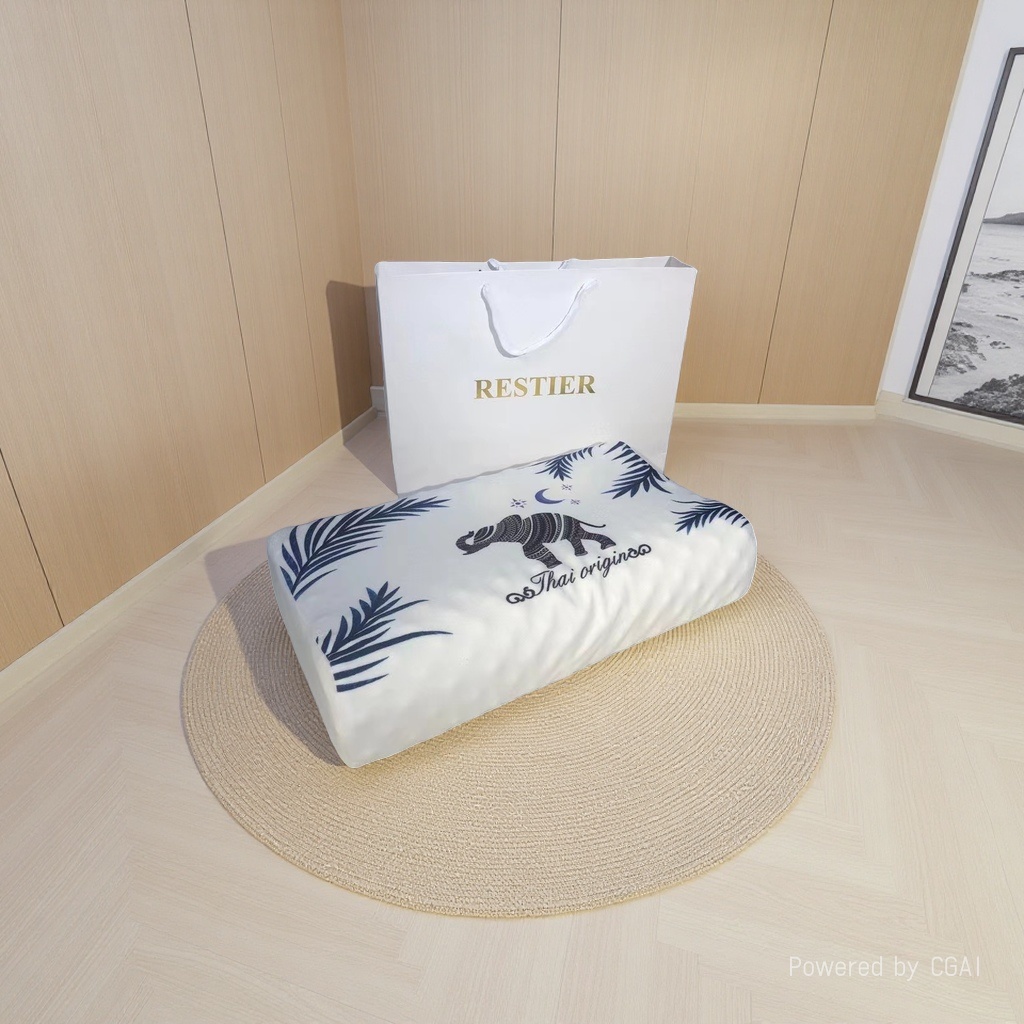 The mugwort feather silk cotton white down pillow is comfortable, breathable, calming and helps with sleep Specification image
