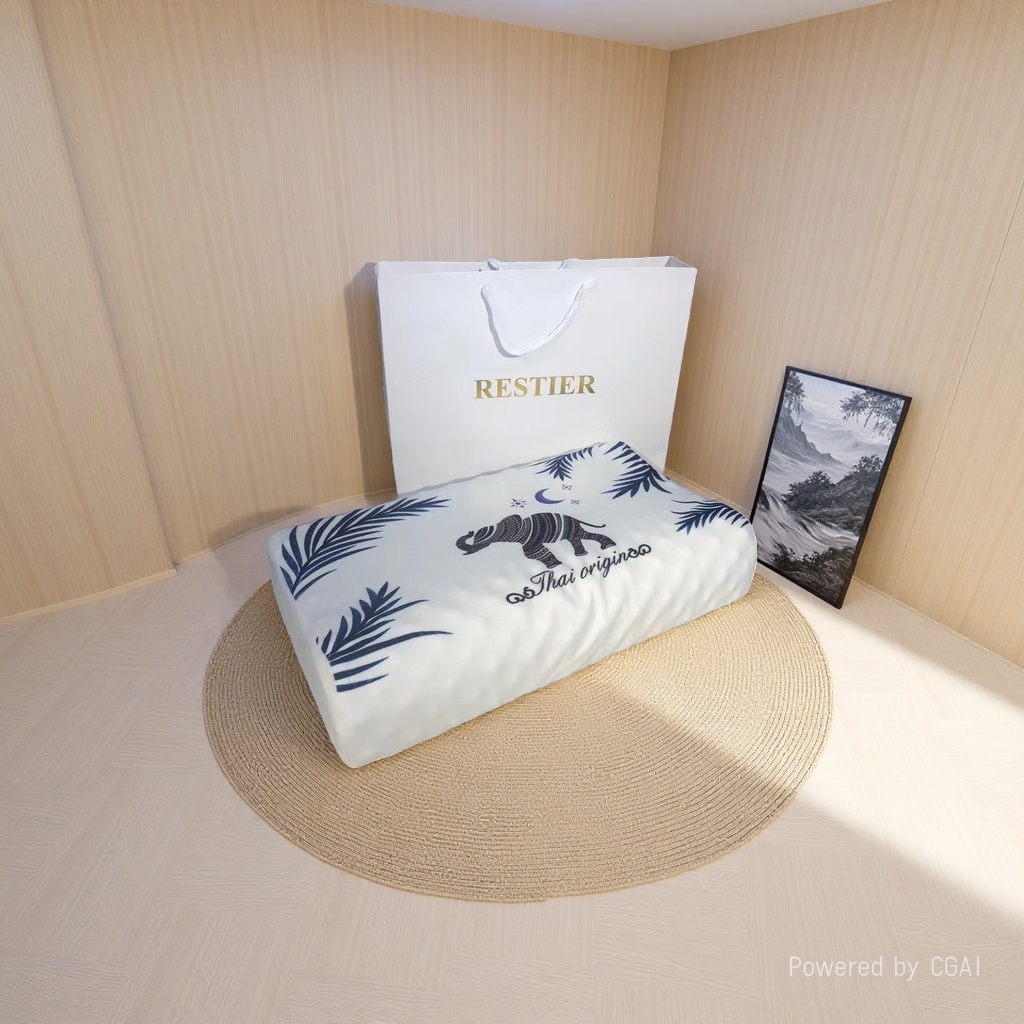 The mugwort feather silk cotton white down pillow is comfortable, breathable, calming and helps with sleep details Picture