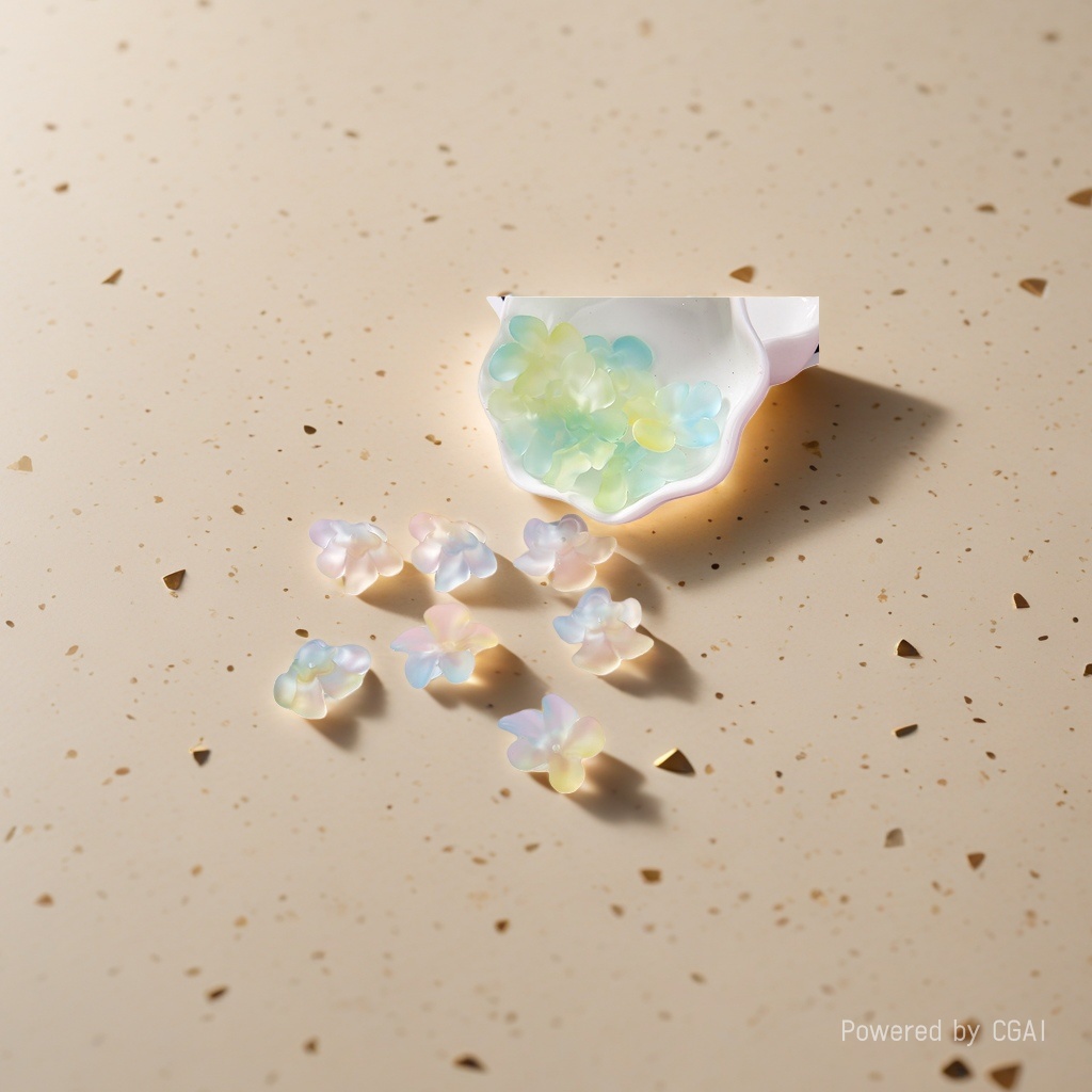Acrylic color hand feel spray paint two-color five-color effect straight hole scattered beads diy jewelry accessories Specification image