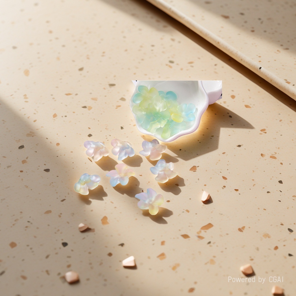 Acrylic color hand feel spray paint two-color five-color effect straight hole scattered beads diy jewelry accessories Application Scenario