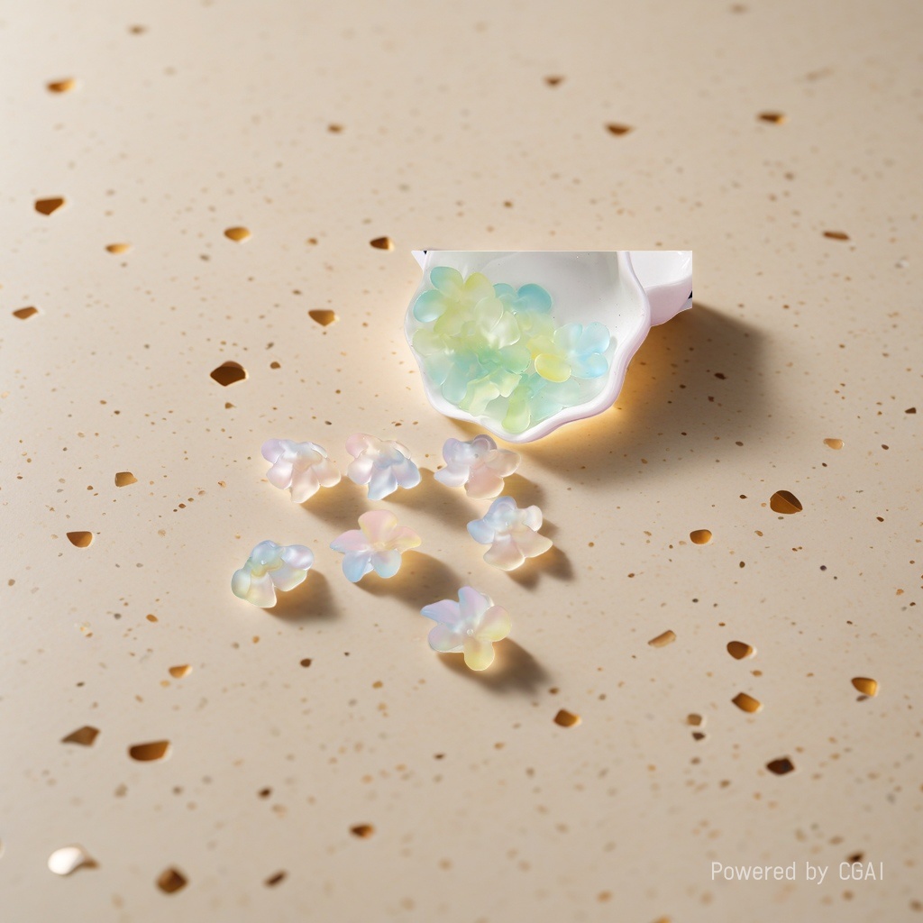 Acrylic color hand feel spray paint two-color five-color effect straight hole scattered beads diy jewelry accessories