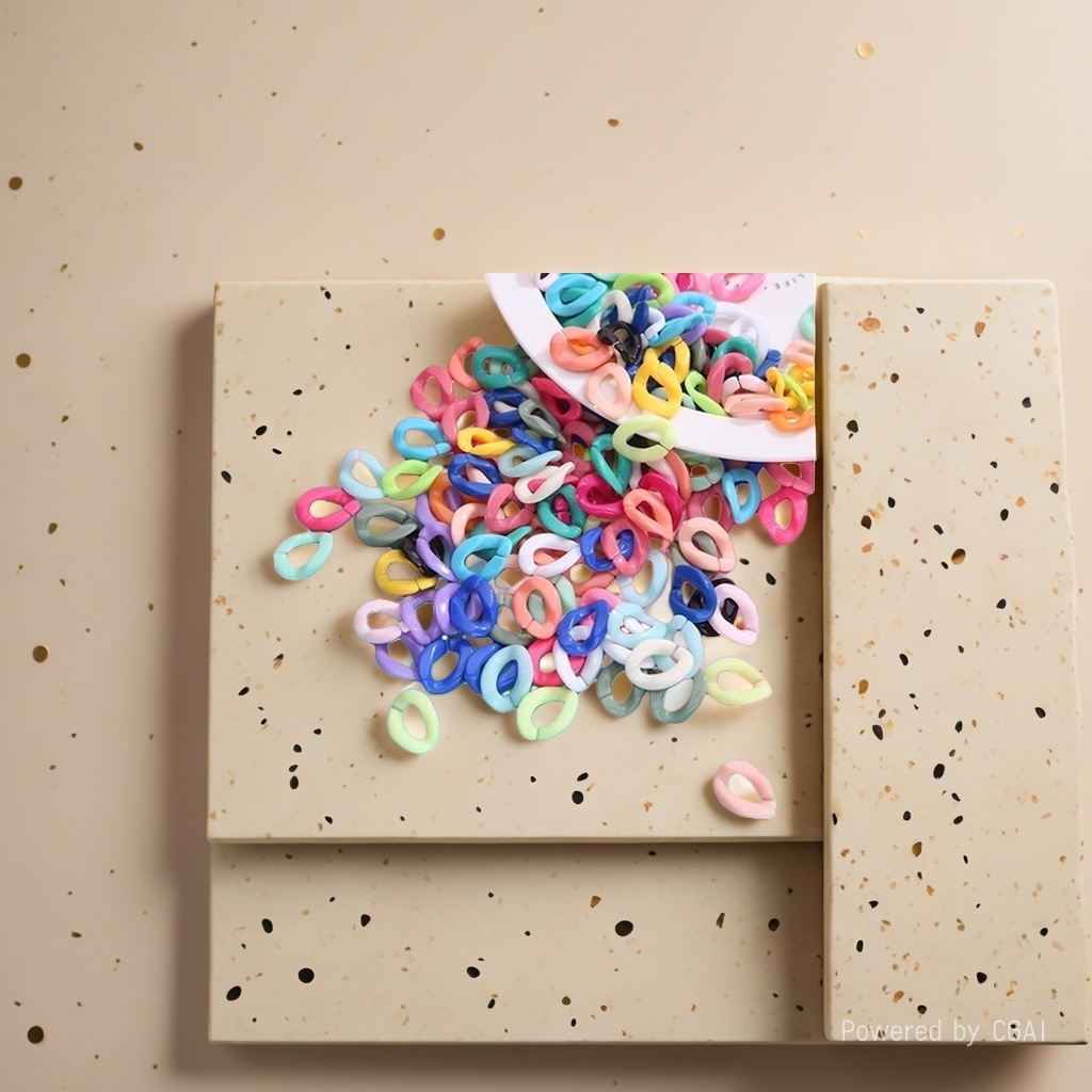 Wholesale of plastic acrylic open circle chain buckles, colored snap buckles, bag chains, hair clip buckles, diy jewelry accessories Specification image