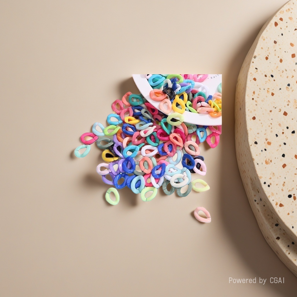 Wholesale of plastic acrylic open circle chain buckles, colored snap buckles, bag chains, hair clip buckles, diy jewelry accessories