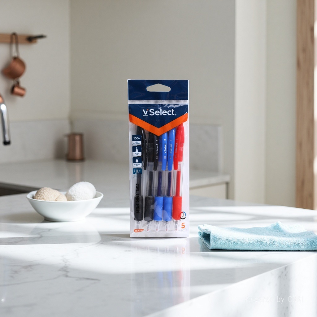 5 gel pens in black, blue and red, 0.7mm in size, per bag for export. Minimum order quantity: one box