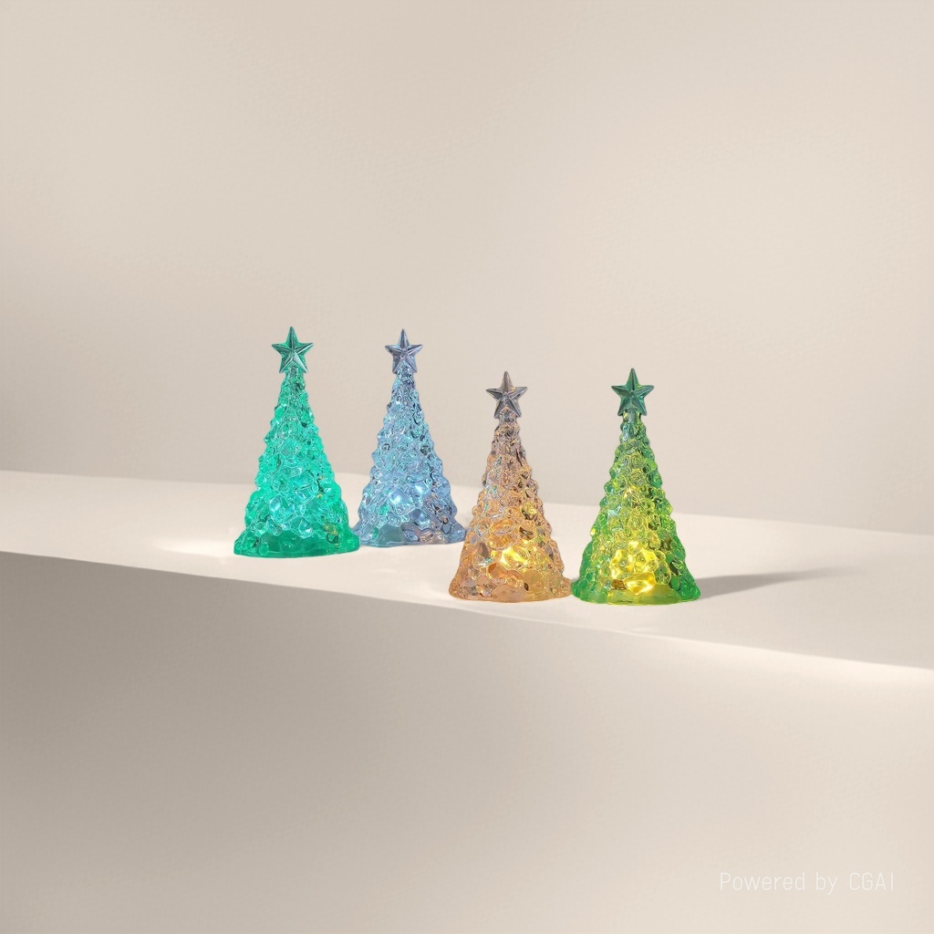 Seven-color acrylic Christmas tree, Christmas gift, ground promotion LED light, table decoration, festival decorative item Specification image