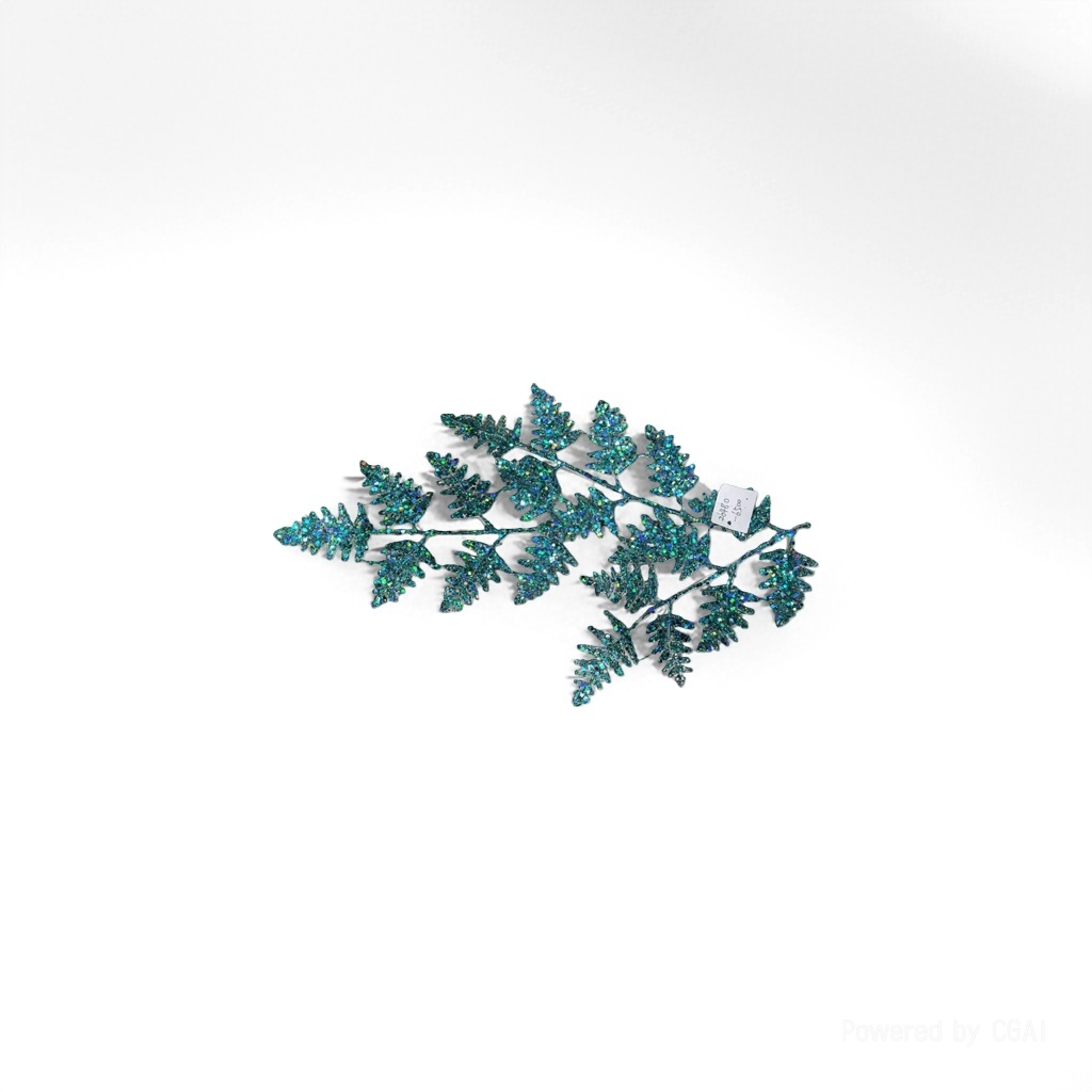 Simulated eucalyptus mistletoe blue sequined branches and leaves decorate the flower-stemmed green plant large-leaf artificial tree Specification image