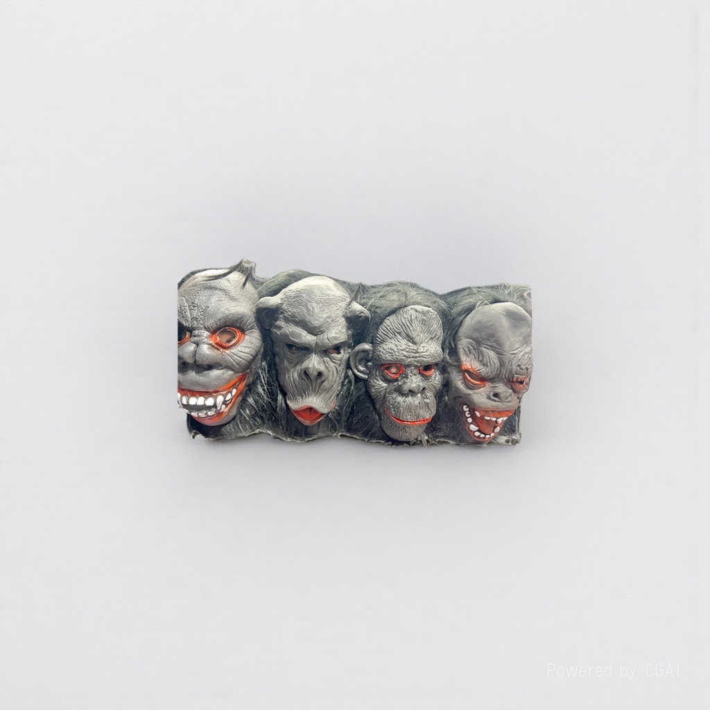 Halloween horror ape mask, pulp Peking Opera style, green hair style Item Picture