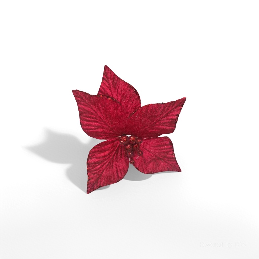 Red poinsettias decorative flowers details Picture