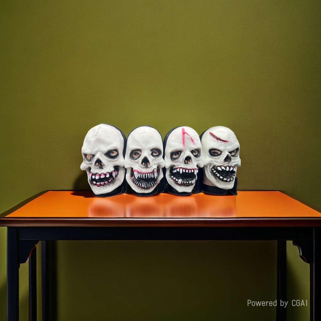 Halloween skull mask Pulp Peking Opera Green hair mask Application Scenario