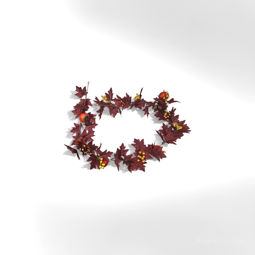 Autumn decorative garlands, artificial plastic flower figures, fake flowers