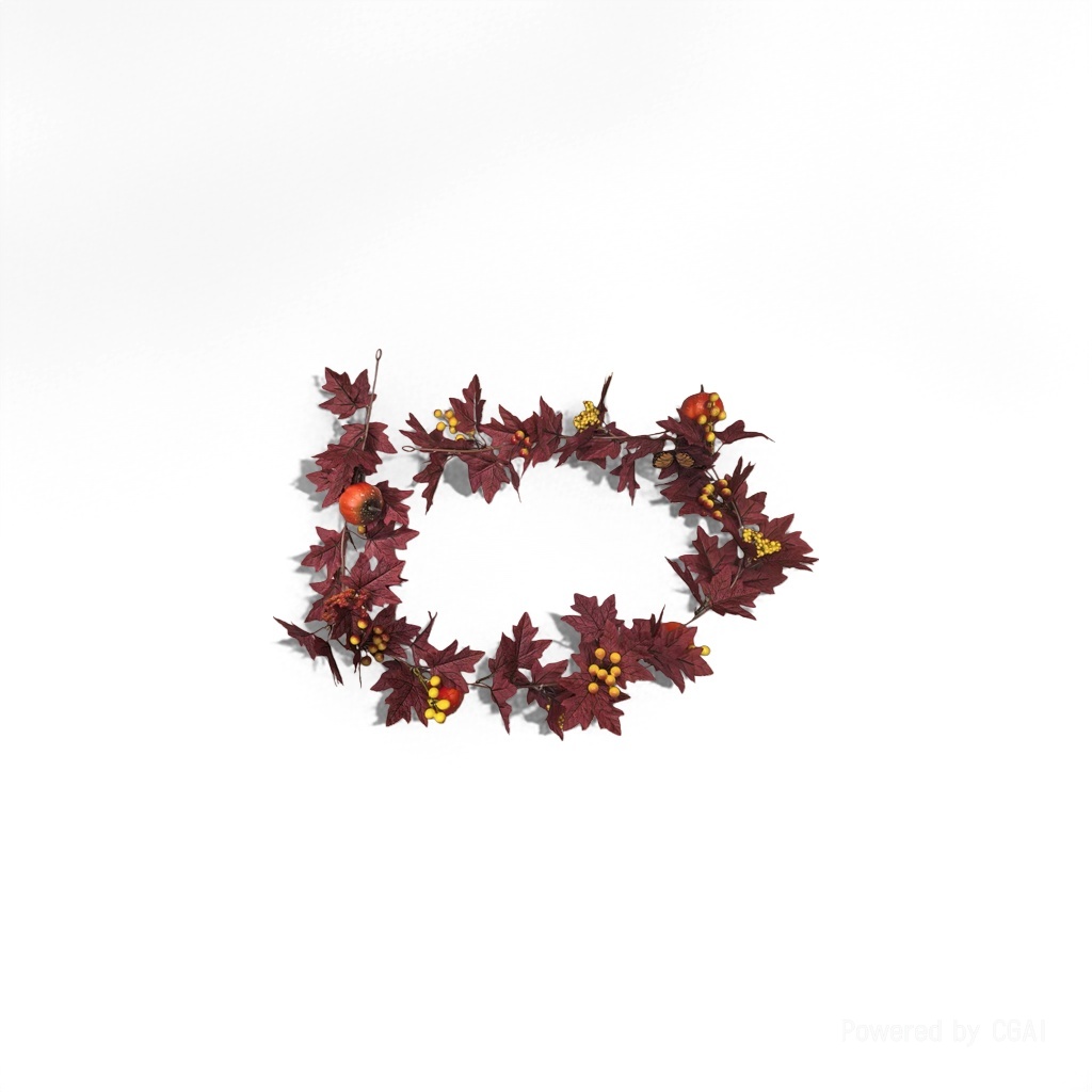 Autumn decorative garlands, artificial plastic flower figures, fake flowers details Picture