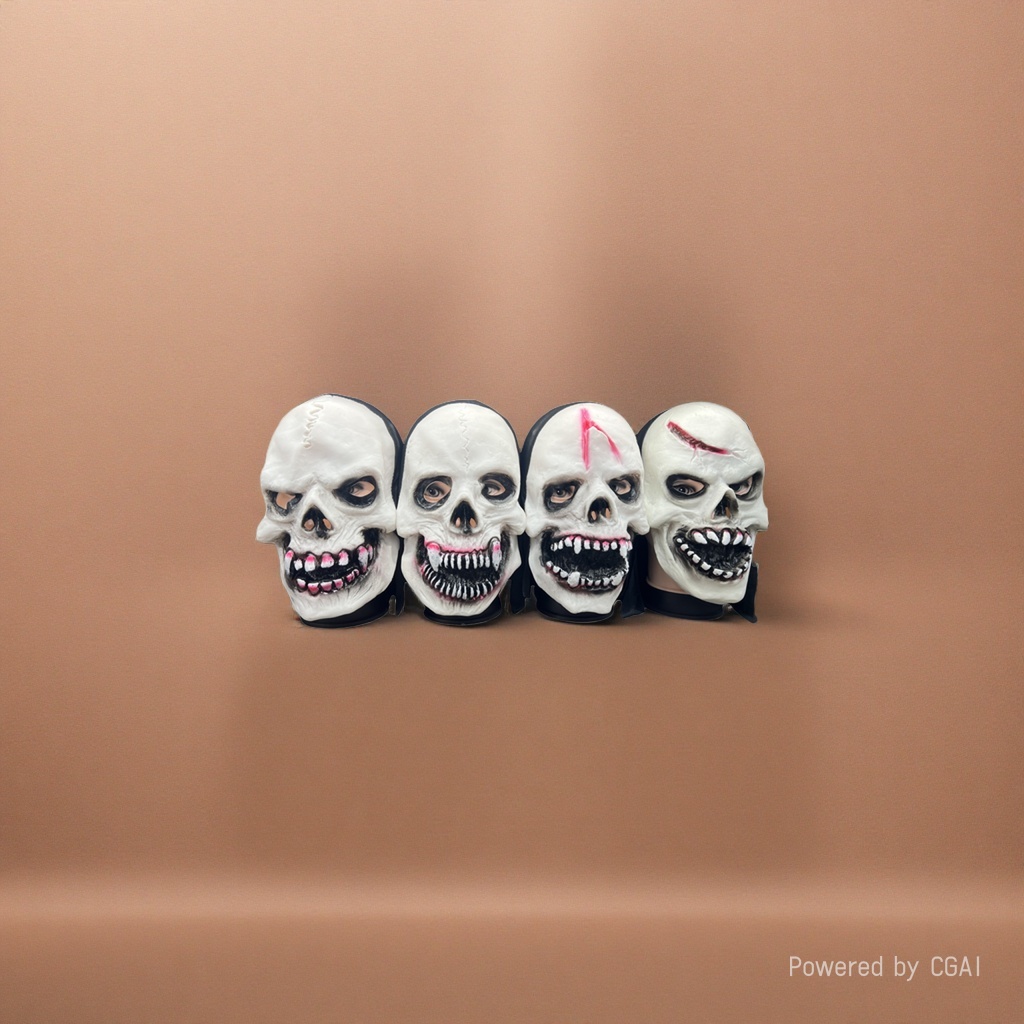 Halloween skull mask Pulp Peking Opera Green hair mask Specification image