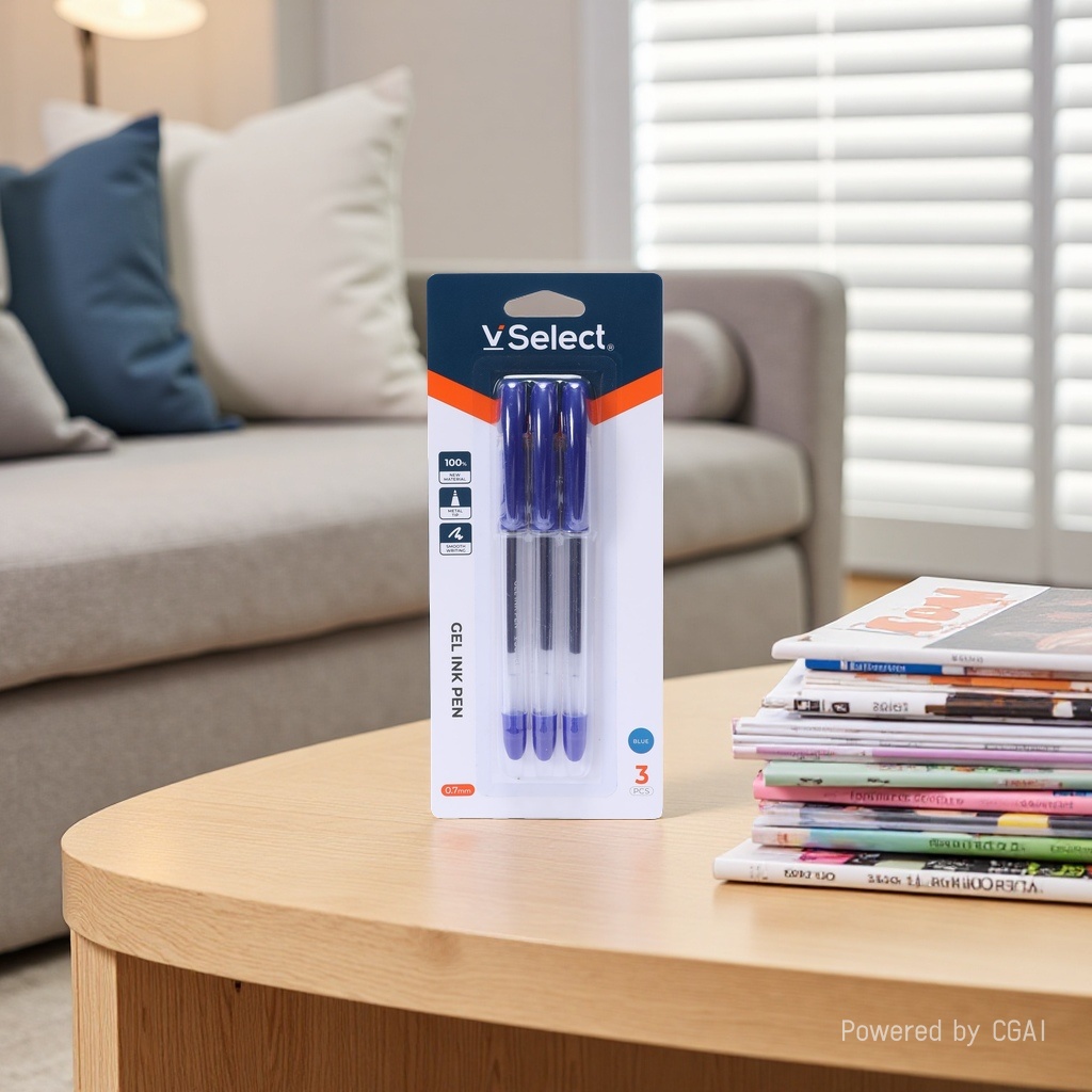 Blue 0.5mm gel pens, 3 pieces per bag, exclusively for export. Minimum order quantity: one box Application Scenario