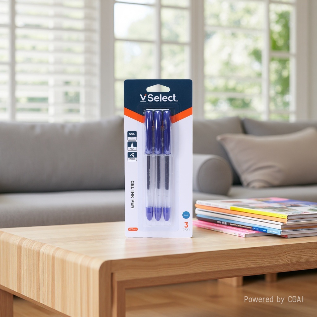 Blue 0.5mm gel pens, 3 pieces per bag, exclusively for export. Minimum order quantity: one box details Picture