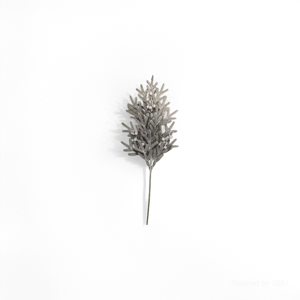 Silver pine branch artificial plastic flower decorative fake lanterns, artificial flower home ornaments