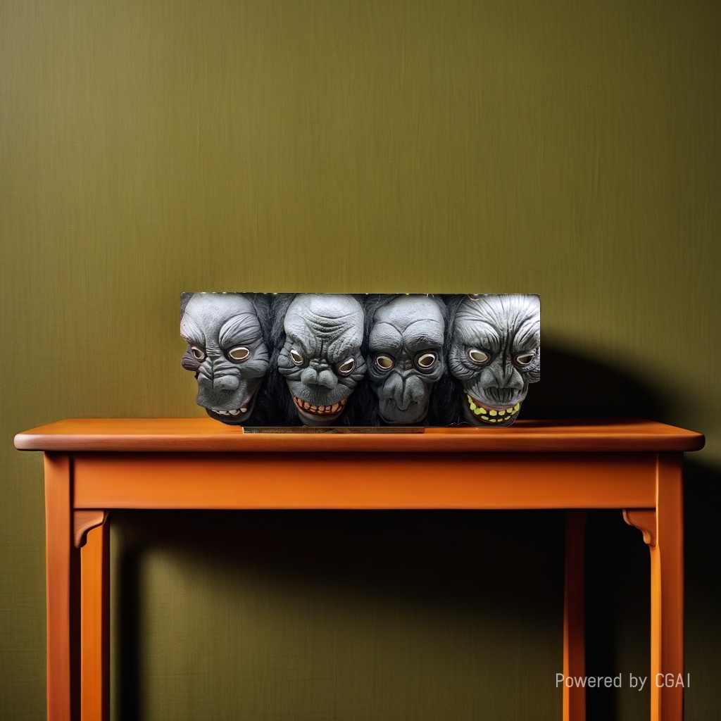 Handmade Peking Opera masks made of pulp for Halloween scary green-haired party supplies Application Scenario