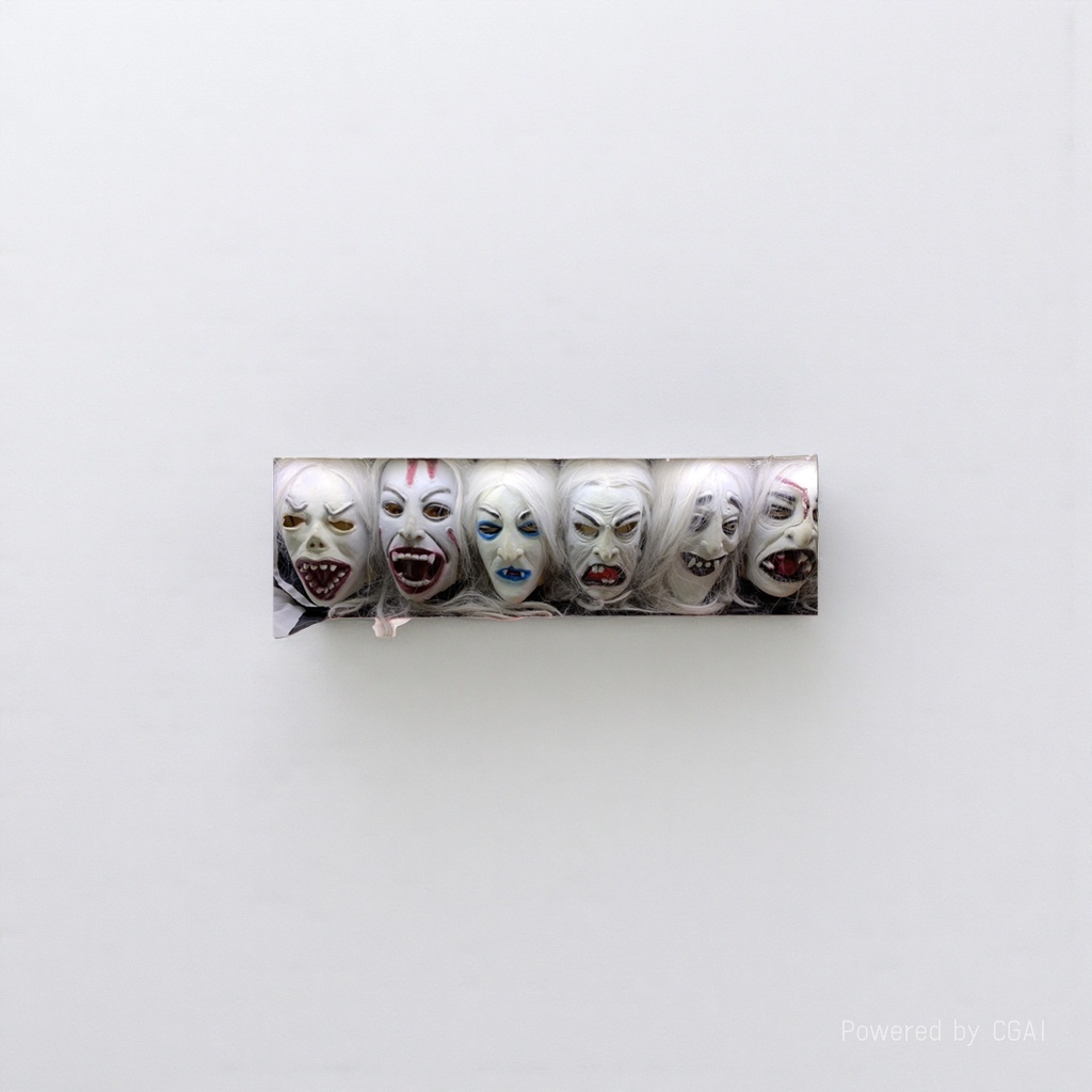 Handmade pulp Peking Opera masks for Halloween scary green-haired party looks Item Picture