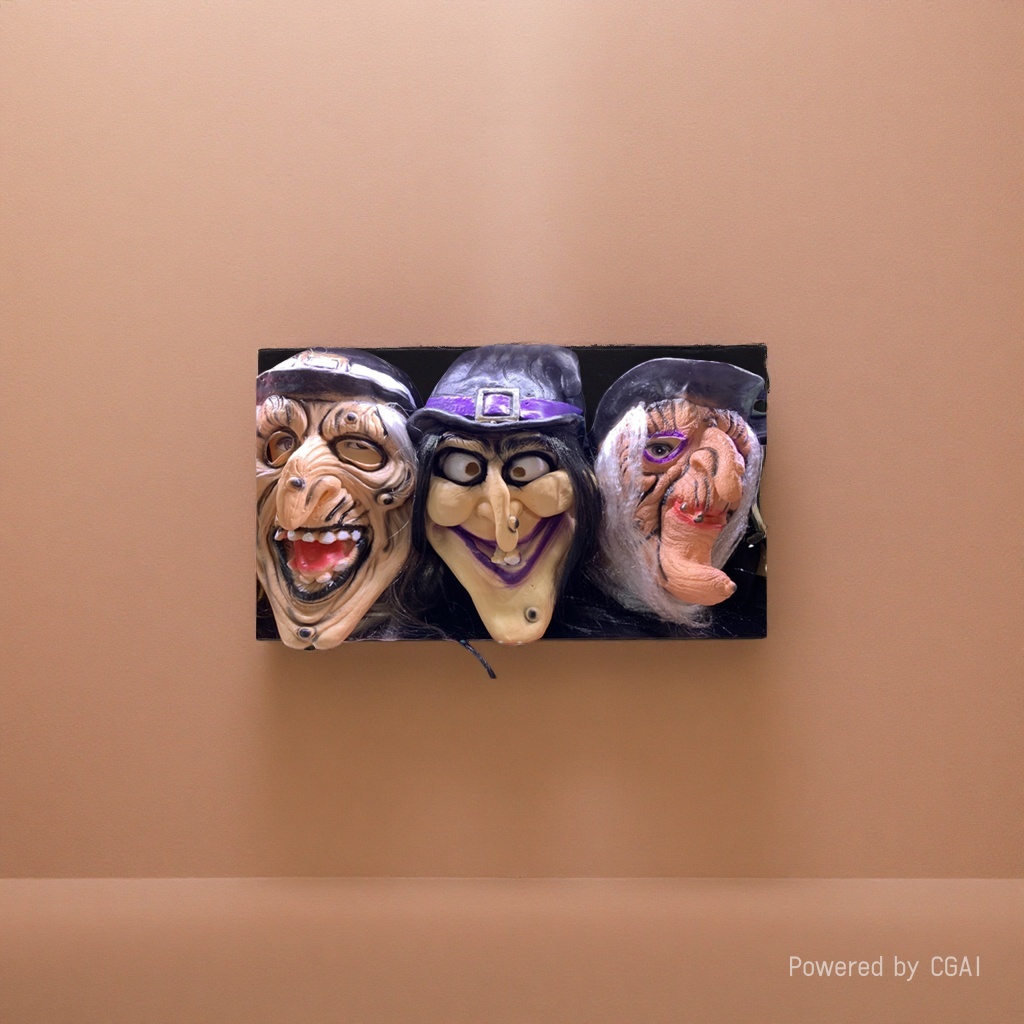 Pulp handmade Peking Opera mask Halloween Horror Green Hair Party Look 103407418 Specification image