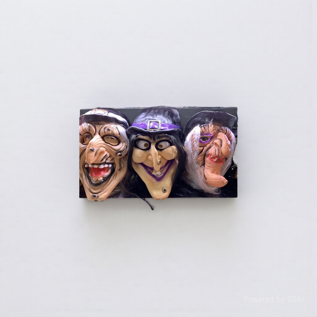 Pulp handmade Peking Opera mask Halloween Horror Green Hair Party Look 103407418 Item Picture