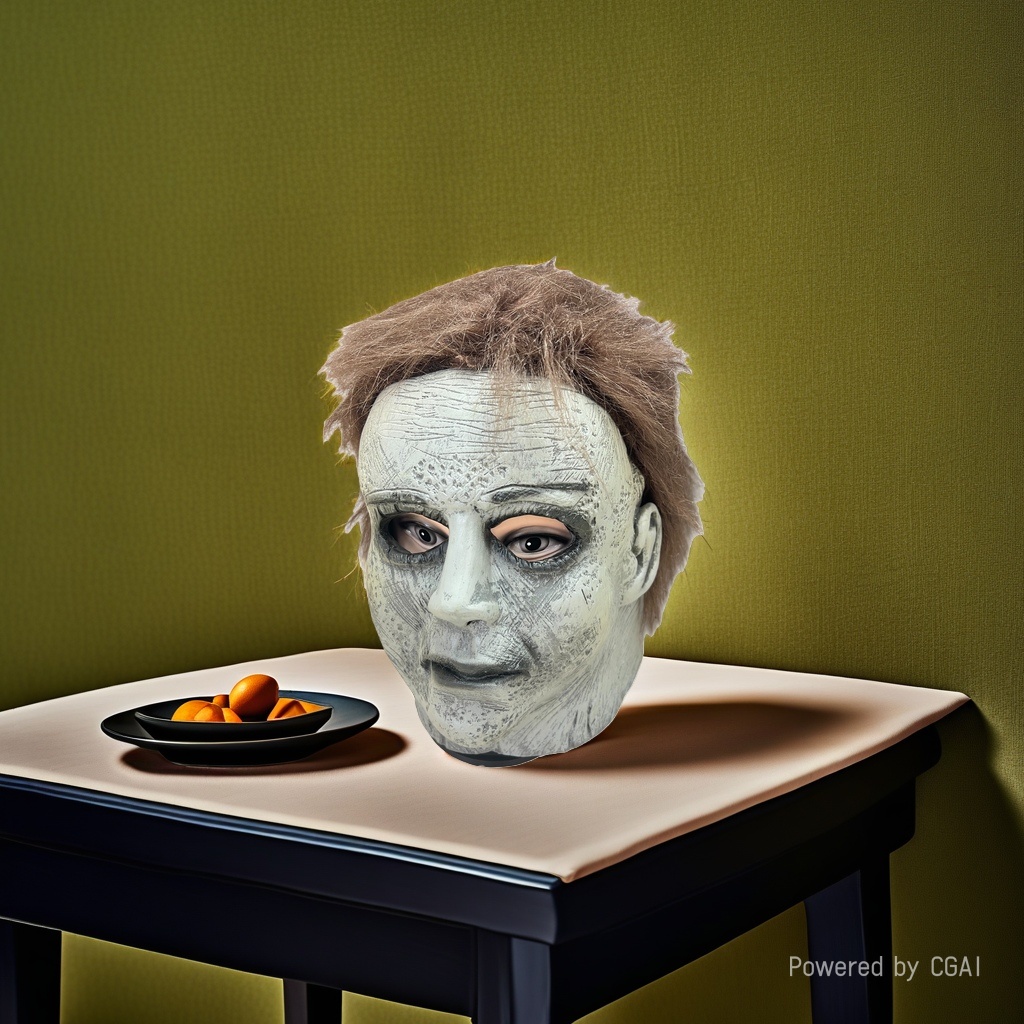Horror clown Peking Opera mask Pulp Green Hair Halloween Mask 103642052 Application Scenario