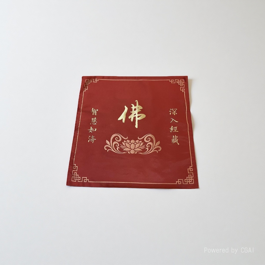Red Buddha character embroidery fabric, cross-stitch fabric, handcrafted fabric, checkered plastic three-dimensional embroidery fabric Application Scenario