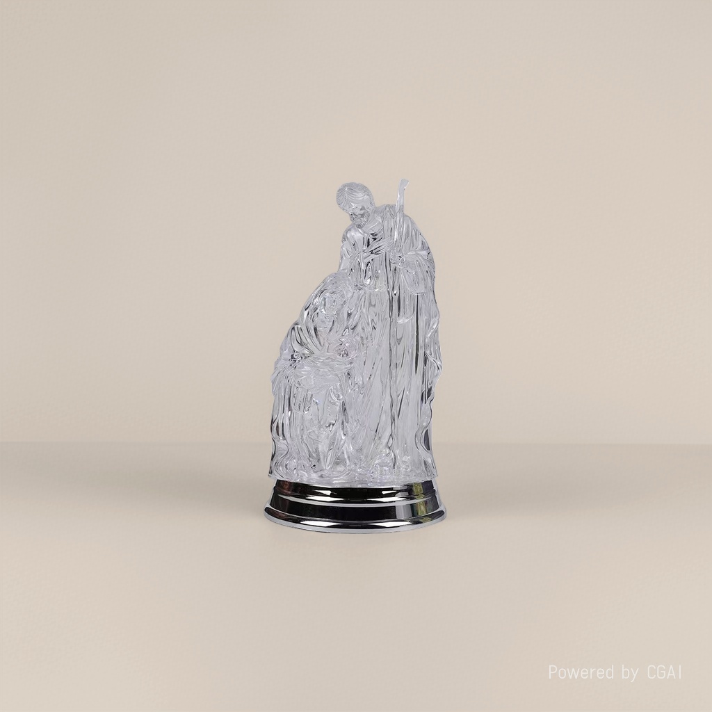 圣家族雕像透明水晶工艺品摆件小夜灯装饰
