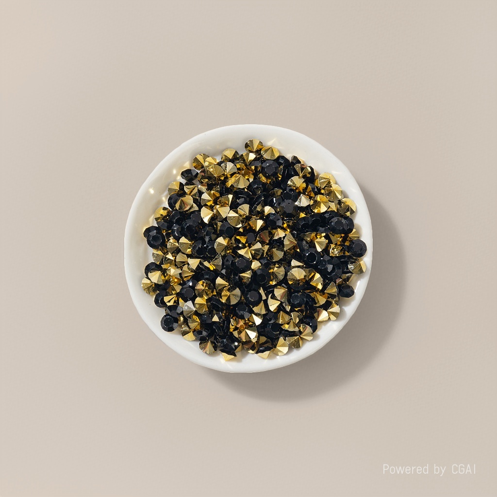 Epoxy puntas diamond fondo de oro negro details Picture