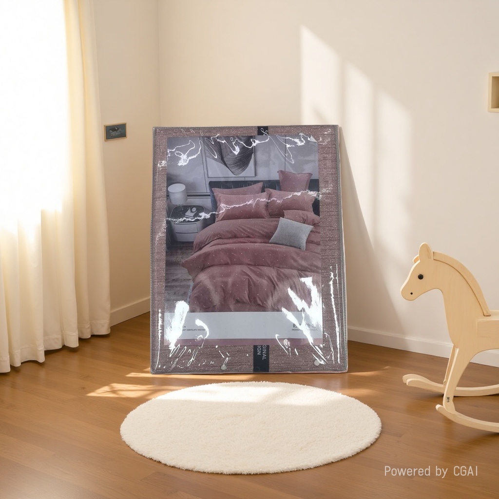 مجموعة من أربعة مجموعات من الأغطية المصنوعة من القطن النقي، مجموعات من الأسرّة المنسوجة Specification image