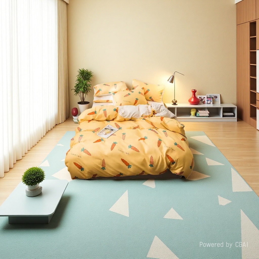 Yellow carrot pattern wedding home textile bedding set 2026 Bedding