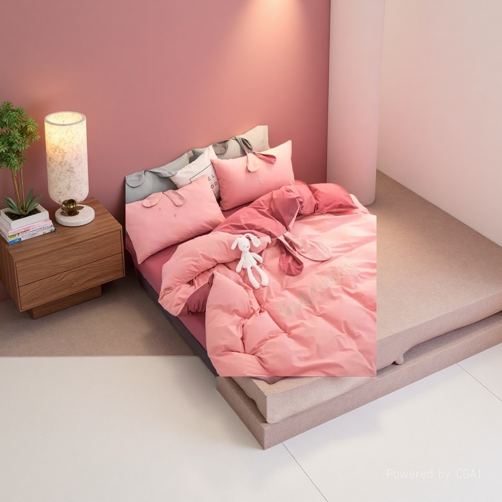 Pink rabbit Ear Wedding Bedding Four-piece set 2026 is a wedding home textile product details Picture