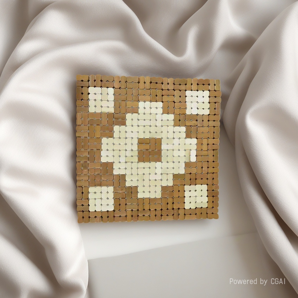 Pixel-style wooden snowflake puzzle for cats, dogs and pets, an educational toy