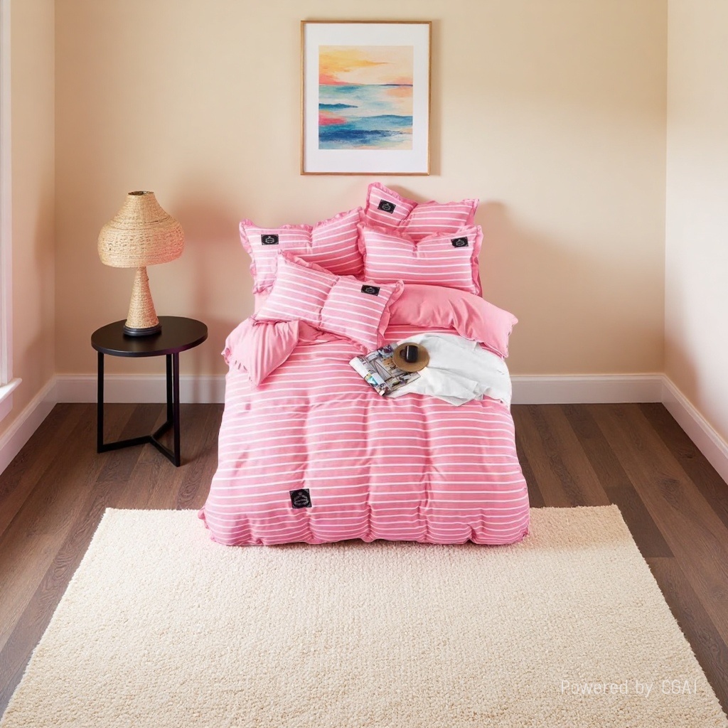 Wedding pink striped bedding set of Four pieces 2026 Home textile products details Picture