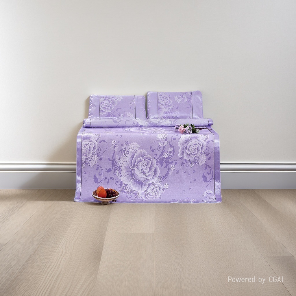 Purple floral pattern pure cotton bedding four-piece set, quilt kit, home textile Application Scenario