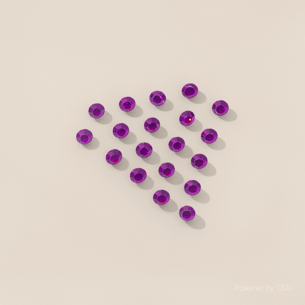Epoxy pointed diamond silver base purple details Picture