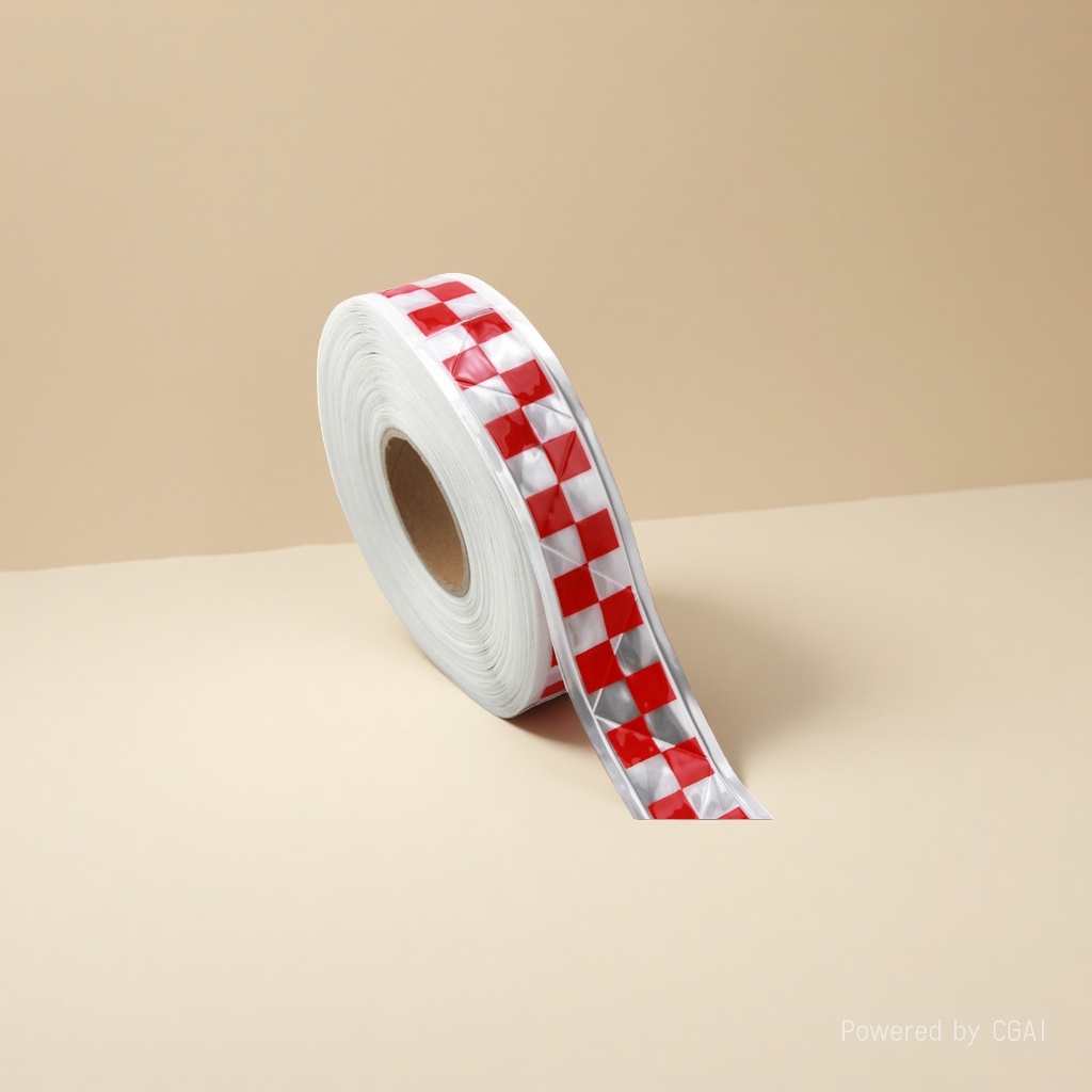 PVC لعكس الضوء، مادة عاكسة للضوء، مع شريط أزرق أحمر صغير معاكس للضوء Item Picture