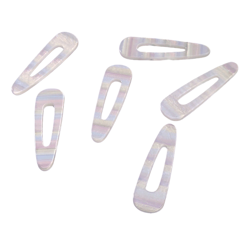 Resin striped BB clips, seven-color hair clips, teardrop rectangular diy hair clip accessories 093759234 Item Picture