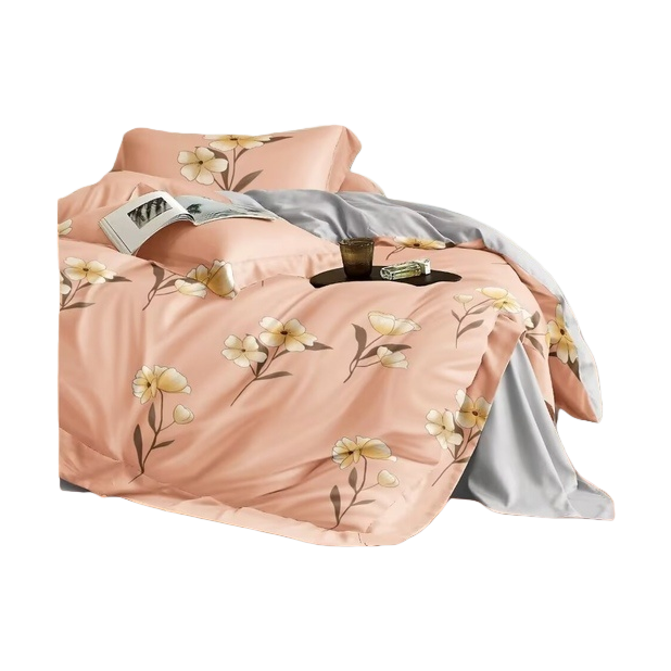 Pink floral pattern bedding set, sponge pad, elderly mattress, comfortable and anti-slip bed