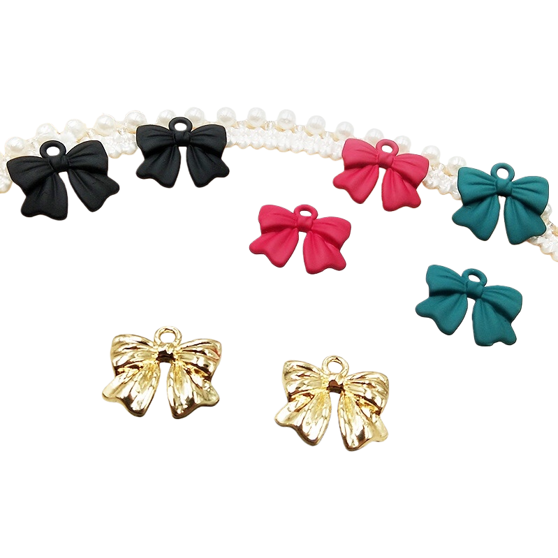 Alloy lacquered bow strap, Korean-style, niche, simple and versatile earrings and stud earrings Item Picture