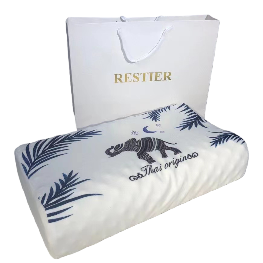 The mugwort feather silk cotton white down pillow is comfortable, breathable, calming and helps with sleep Item Picture
