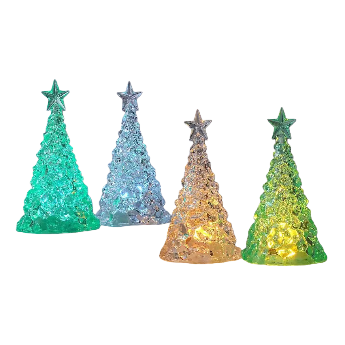 Seven-color acrylic Christmas tree, Christmas gift, ground promotion LED light, table decoration, festival decorative item Item Picture