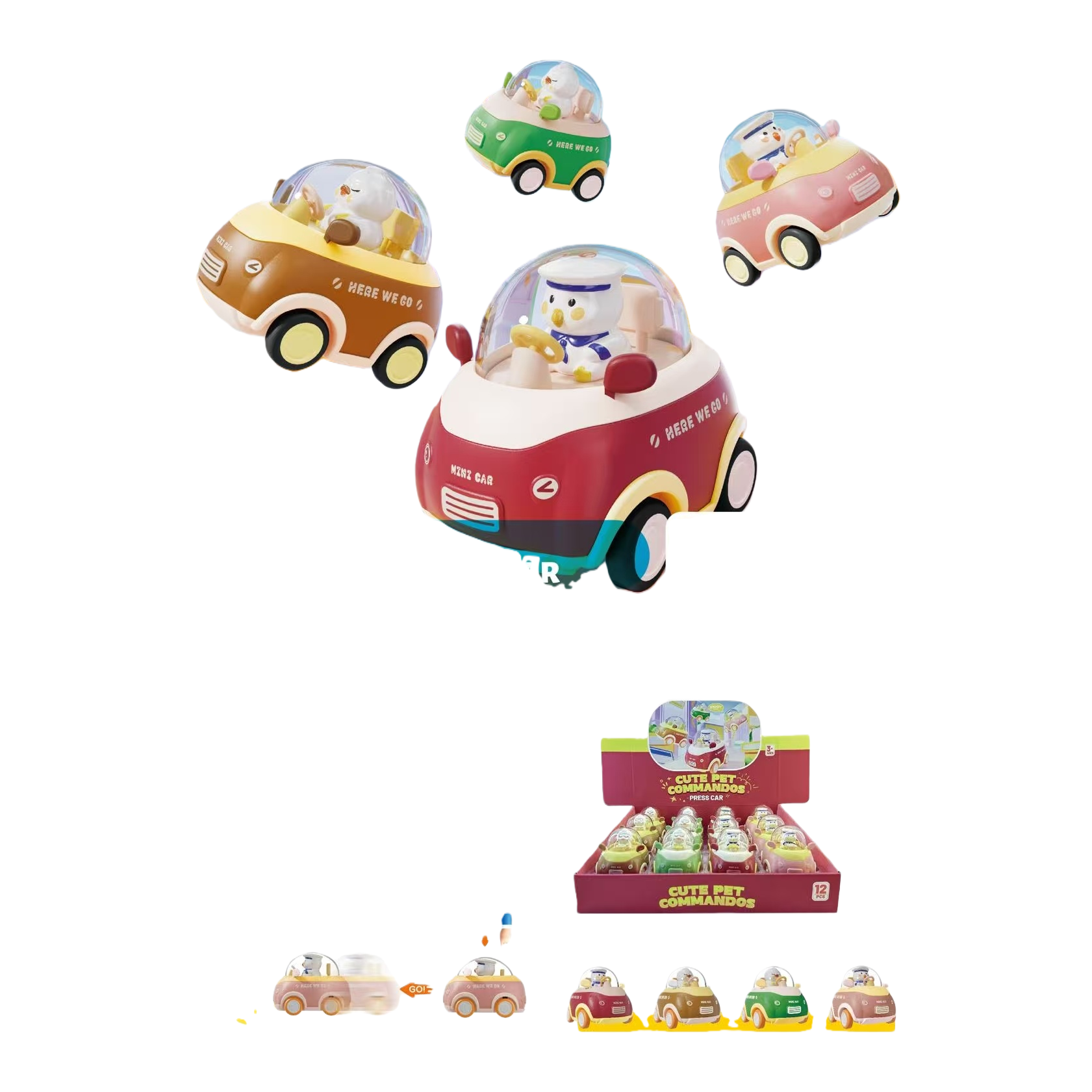 Cute pet commander remote control racing car Toy car children's remote control car 1:32 Press toy car Item Picture
