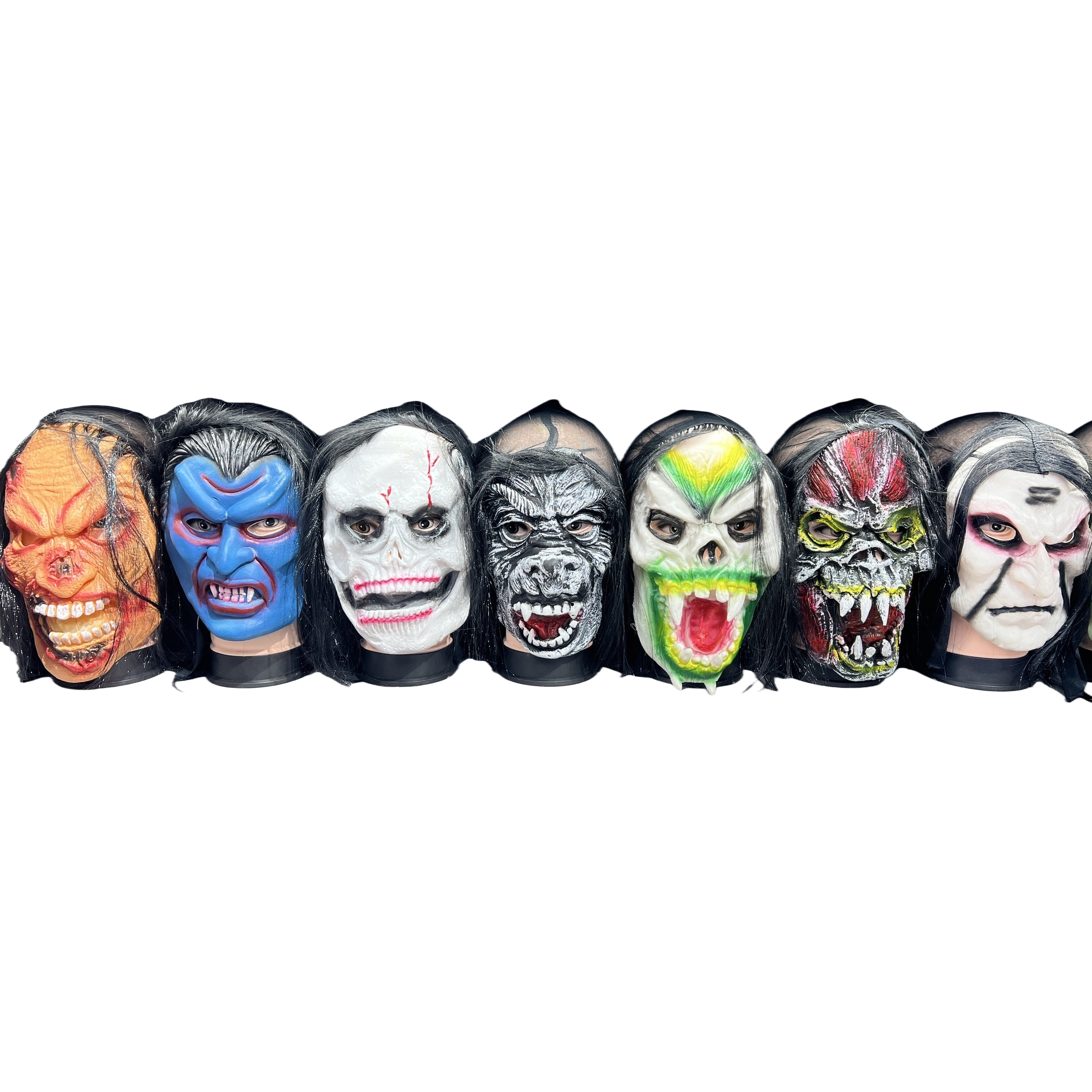 Halloween horror Peking Opera pulp mask with green hair style