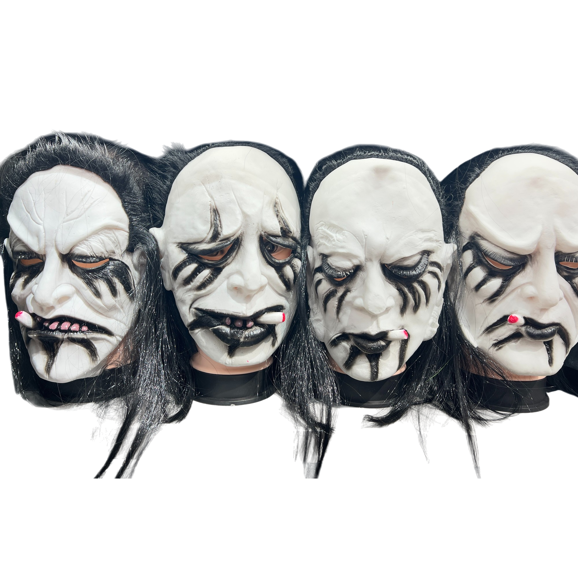 Peking Opera facial mask, pulp handmade mask, Halloween party, terrifying green hair style
