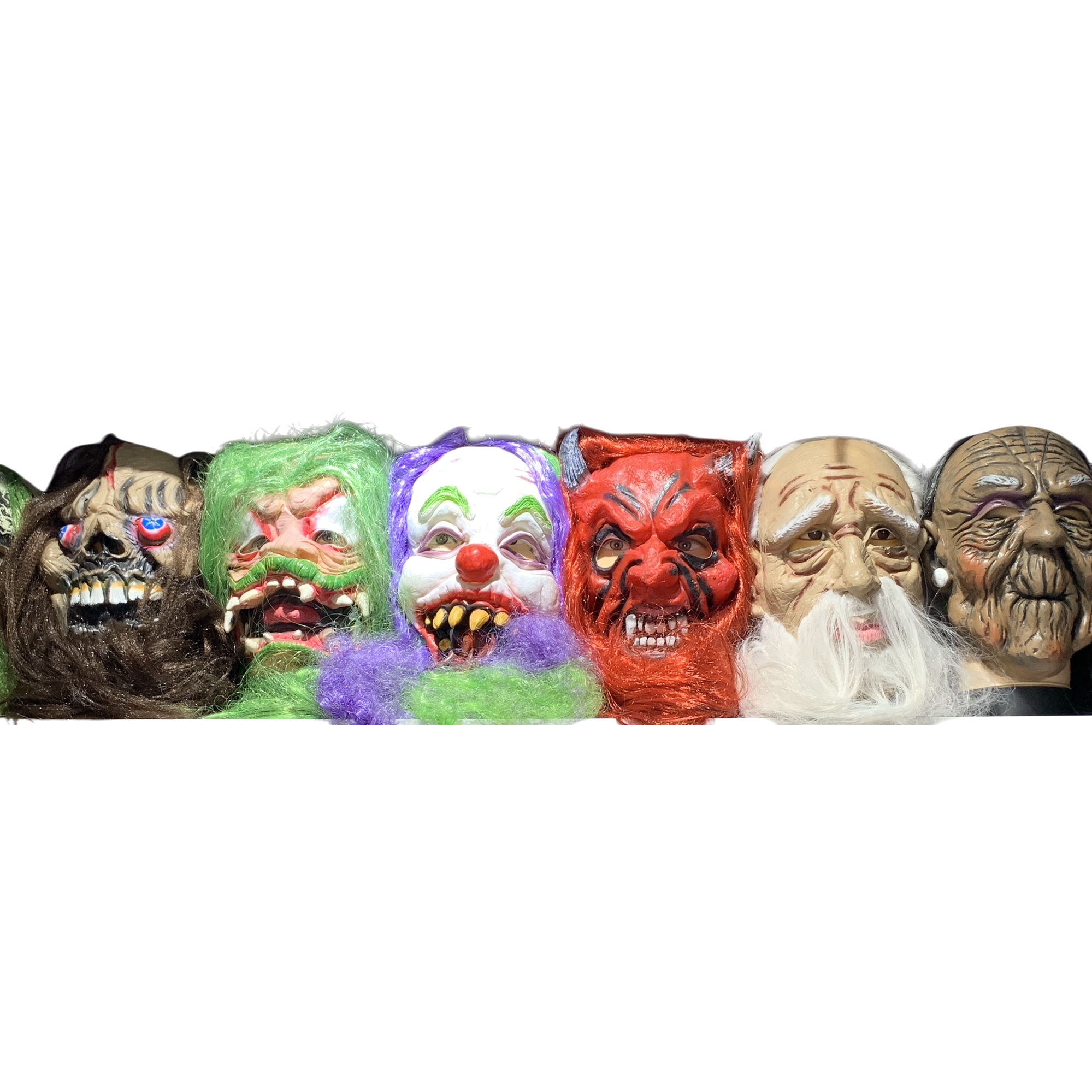 Halloween horror Peking Opera pulp mask with green hair costume cosplay props