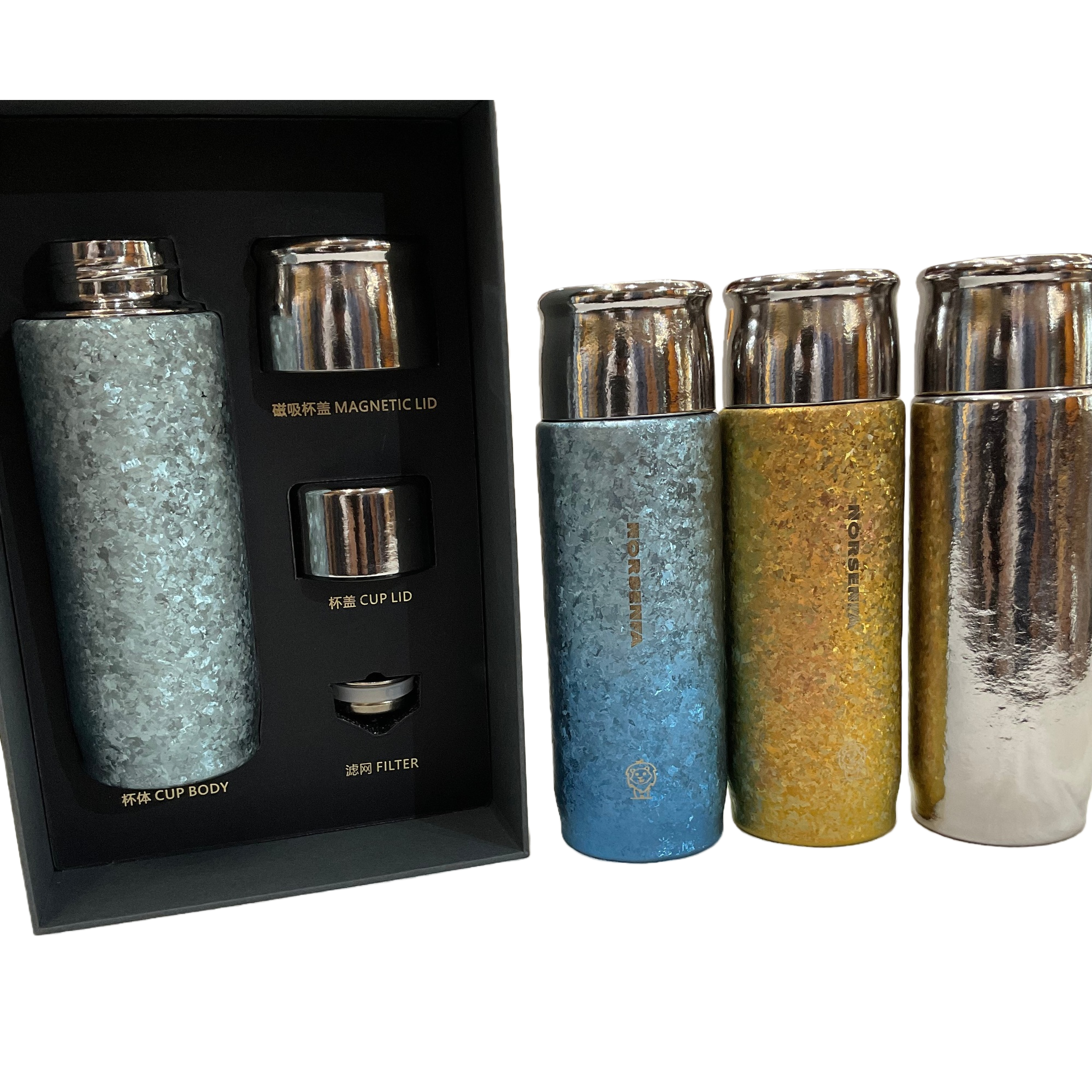 High-quality appearance level pure titanium insulated cup gift, double-layer magnetic titanium cup, seamless inner liner, stewed tea cup, business group purchase water cup Item Picture