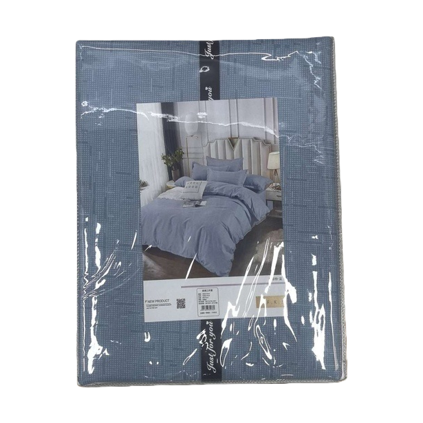 Blue checkered bedding packaging box, clothing and accessories PVC transparent hook bag Item Picture