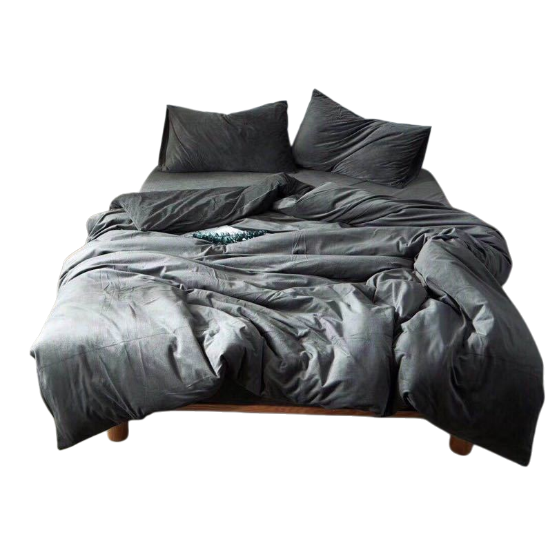 Kit de cama de boda conjunto de cuatro piezas 2026 nuevo estilo de boda textil casero de algodón funda de edredón funda de almohada Item Picture