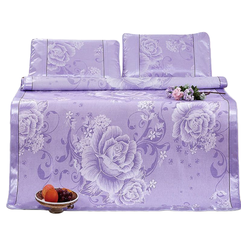 Purple floral pattern pure cotton bedding four-piece set, quilt kit, home textile Item Picture