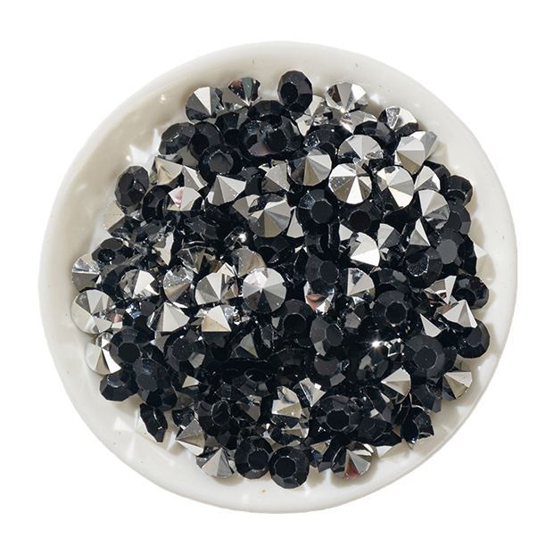Epoxy pointed diamond silver base black Item Picture